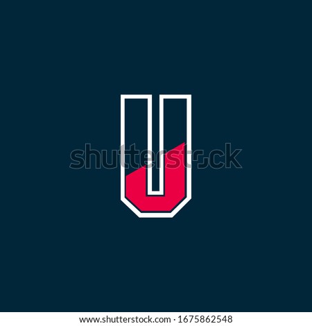 U letter logo abstract design bold vector template