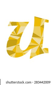 U Letter logo Abstract Polygonal design 