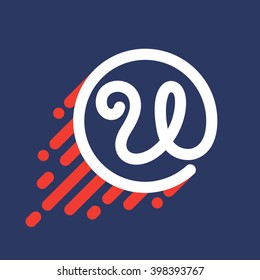 U letter logo in circle with speed line. Font style, vector design template elements for your sport application or corporate identity.