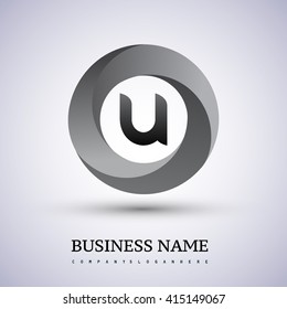 U letter logo in the circle. Vector design template elements for your business or company identity.