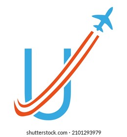 U letter logo creative design template, victor 