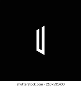 Diseño creativo del logotipo de la letra U sobre fondo de color negro