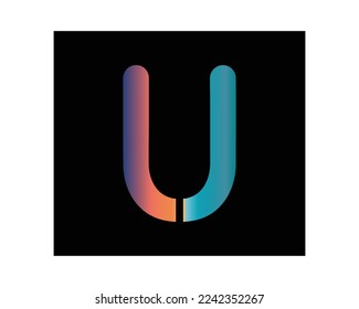 U letter logo creative design vector template
