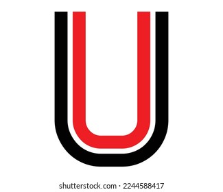 Plantilla de vectores de diseño creativo con logotipo de letras U