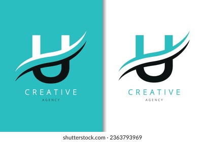 U Letter Logo Design with Background and Creative company logo. Modern Lettering Fashion Design. Vector illustration