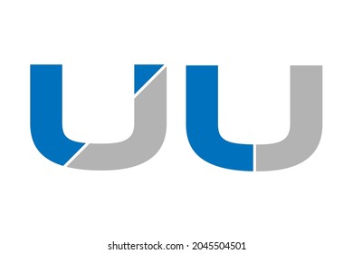 U letter logo design with blue and gry color.
