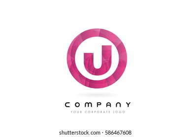 U Letter Logo Design with Circular Purple Rounded Pattern. 