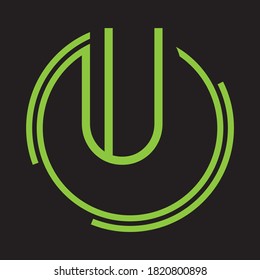 Logo de la carta U Diseño Icono creativo Logo vector de letras modernas