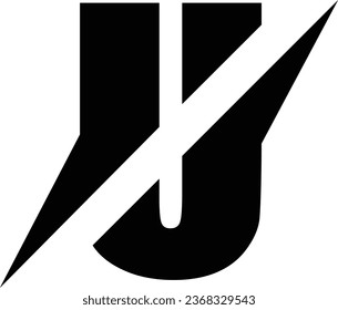 Elemento de diseño de logotipo de letra U en color negro