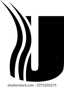 U letter logo design element in black colour