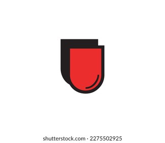 Ilustración vectorial de elementos de diseño de logotipo de letra U 