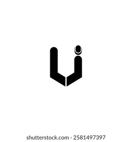 u letter logo design with mic