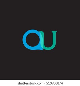A & U Letter logo Design rounded vector element
