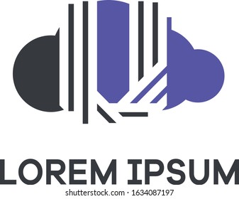 U letter logo design. Letter U in sky shape vector illustration.	
