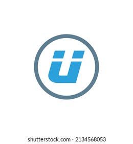 U letter logo design, Startup Business ellipse tools illustration.eps