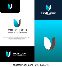 Elementos de plantilla de diseño de logotipo de letra U. Logo de la letra digital abstracta moderna. Ilustración vectorial.