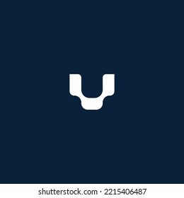 U letter logo design template elements. Modern abstract digital alphabet letter logo. Vector illustration.Tachnology logo.