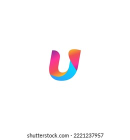 U letter logo design template elements. Modern abstract digital alphabet letter logo. Vector illustration. Colorful U letter logo.