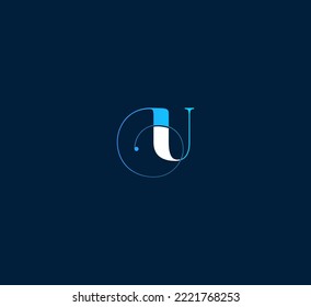 U letter logo design template elements. Modern abstract digital alphabet letter logo. Vector illustration.