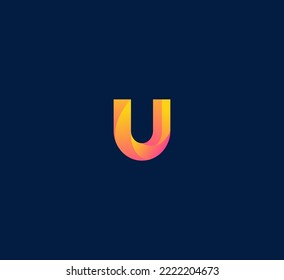 U letter logo design template elements. Modern abstract digital alphabet letter logo. Vector illustration. 3D U letter logo. 3D colorful letter . Technology logo.