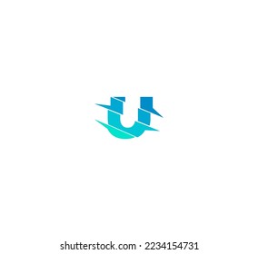 U letter logo design template elements. Modern abstract digital alphabet letter logo. Vector illustration.