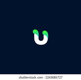 Elementos de plantilla de diseño de logotipo de letra U. Logo de la letra digital abstracta moderna. Ilustración vectorial.
