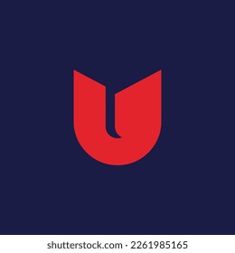 U Letter logo design template elements