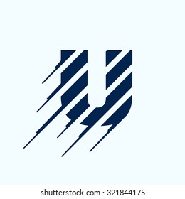 U letter logo design template. Fast speed vector unusual letter. Vector design template elements for your application or corporate identity.