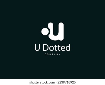 u-Brief-Logo-Design, u-Logo mit Punkt, kreativer und einzigartiger Buchstabe u Logo-Design-Vorlage 