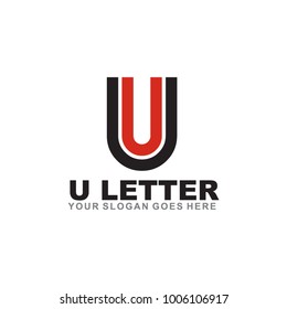 U letter logo design vector template