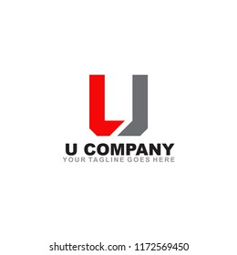 u letter logo design vector template
