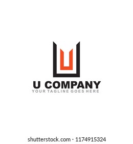 U letter logo design vector template