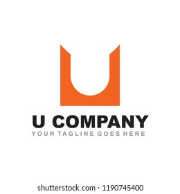 U letter logo design vector template