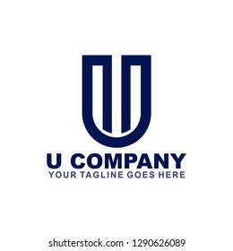 U letter logo design vector template