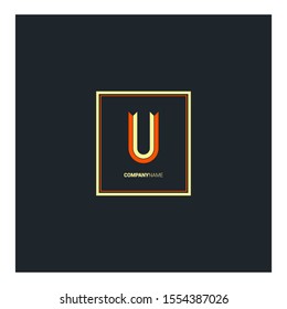 U letter logo design vector element template
