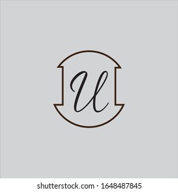 Logo-Design für U-Buchstaben mit Vektorillustration