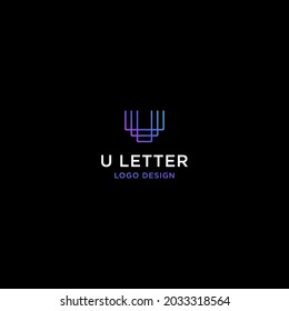 U LETTER LOGO DESIGN VECTOR