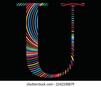 U letter logo elements vector template