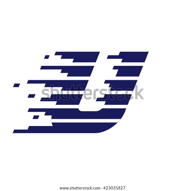 U letter logo with fast speed lines. Vector\
design template elements for your sportswear, app icon, corporate\
identity, labels or posters.