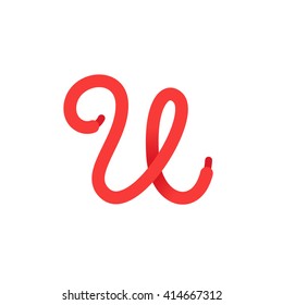 U letter logo formed by shoe lace. Vector design template elements for your sport application or corporate identity.