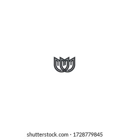 U Letter Logo Icon Design mit einfachem Line Art Stil