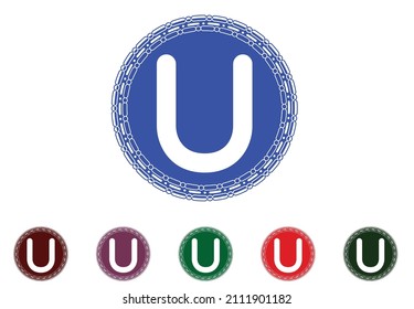 U letter logo and icon design