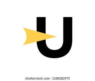 Elementos de plantilla de diseño de iconos de logotipo de la letra U.