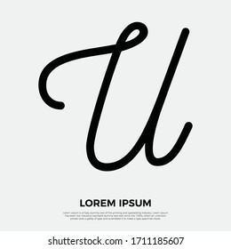 Vector de icono del logotipo de letra U en diseño plano. Ilustración vectorial Eps 10.