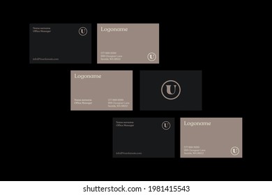 U Letter logo Minimal Corporate Business card