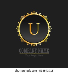 U Letter logo, Monogram design elements, line art logo design. Beautiful Boutique Logo Designs, Business sign, Restaurant, Royalty, Cafe, Hotel, Heraldic, Jewelry, Fashion, Wine. Vector illustration
