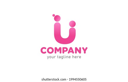 U-Logo mit dem Symbol Mutter und Sohn - U-Logo - Modern Company Logo