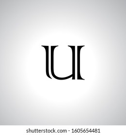 U letter logo with nice gradient white background.U letter icon.