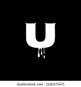 U letter logo with nice gradient black background. U letter icon.