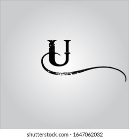 Logo de la letra U con un bonito fondo blanco.Diseño de letras U.U.